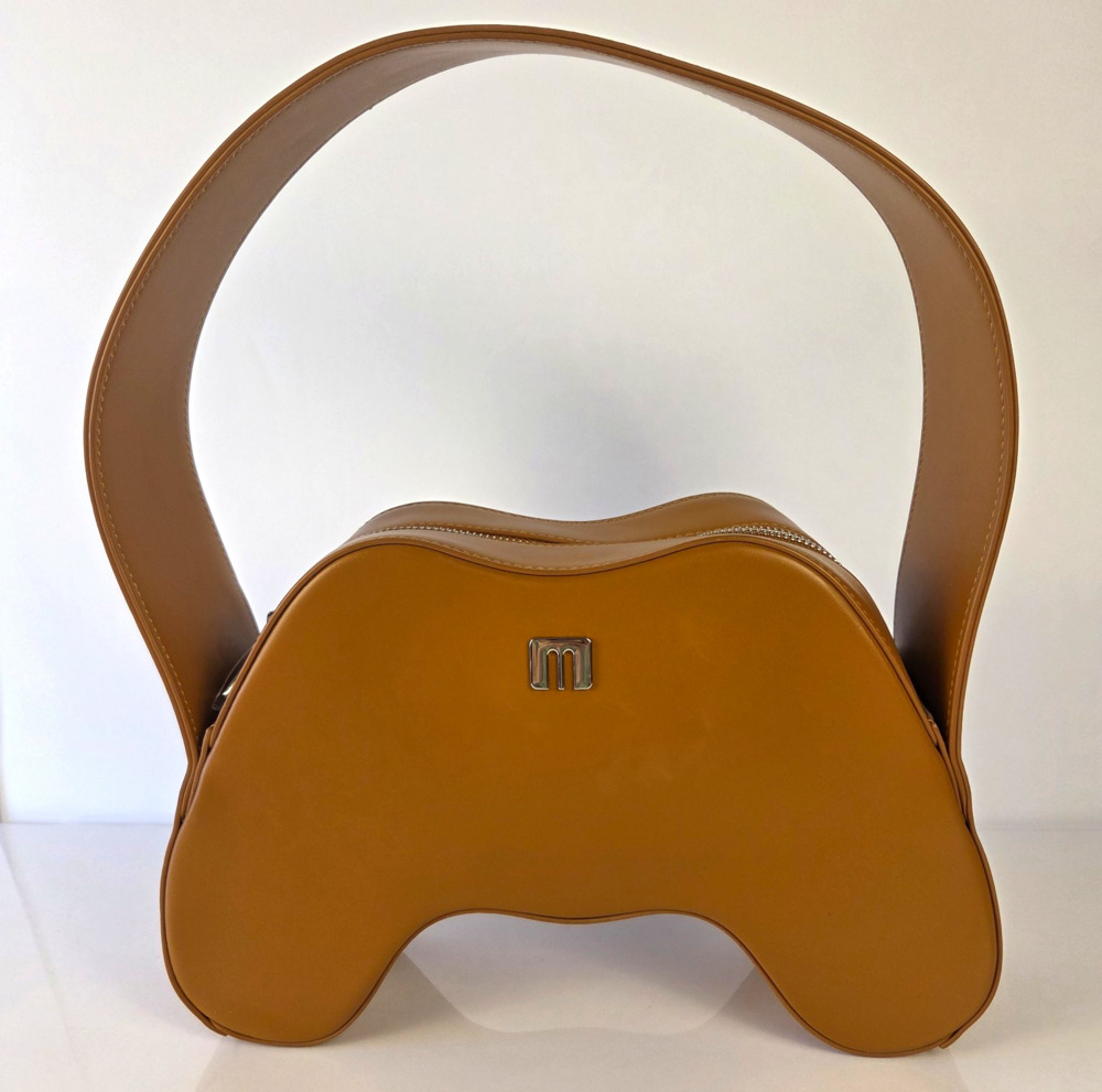MURWAY Joystick Bag Brown Vegan Leather Shoulder Purse-NWOT